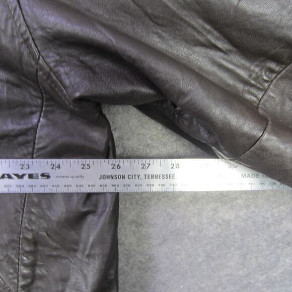 Alexander Julian Colours Jacket Mens XL Brown Leather Zip Front Collared Lined - Picture 4 of 7